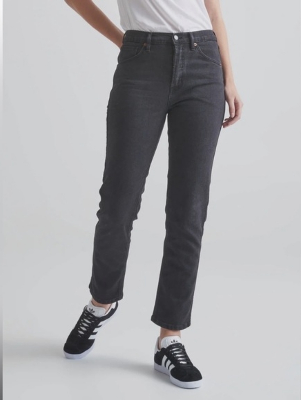DU/ER Classic High-Rise Black Straight Leg Button Fly Jeans - 29/29